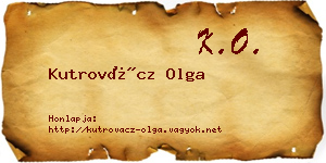 Kutrovácz Olga névjegykártya